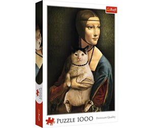 Puslespill - Trefl Puzzle - Lady with a cat (1000 pieces) Gulv - TFL10663