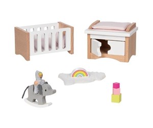 Dukker, Bamser & Utstyr - Goki Wooden Doll Furniture Baby Room 12 pieces. - 51500