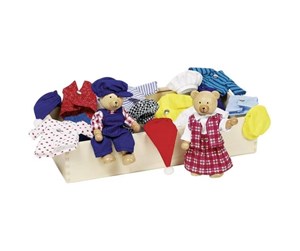 Dukker, Bamser & Utstyr - Goki Dollhouse Bear Dolls + Clothes - 51914