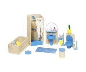 Dukker, Bamser & Utstyr - Goki Dollhouse Furniture Bathroom - 51903