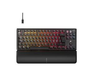 Tastatur - Corsair K70 PRO TKL - MGX Hall Effect - Gamingtastatur - Uten numpad - Nordisk - Svart - CH-911911G-ND