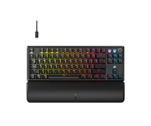 Tastatur - Corsair K70 PRO TKL - MGX Hall Effect - Gamingtastatur - Uten numpad - Amerikansk Engelsk - Svart - CH-911911G-NA