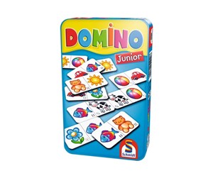 Brettspill & Puslespill - Schmidt Domino Junior Aluminium Box (EN) - 51240