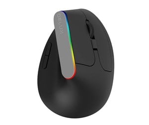 Mus - DeLUX Wireless Vertical Mouse M618C 2.4G 1600DPI RGB (black) - Ergonomisk mus - 6 - Svart - M618C Black