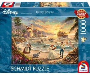 Puslespill - Schmidt Puzzle - Thomas Kinkade: Disney - Little Mermaid Celebration of Love (1000) - 58036