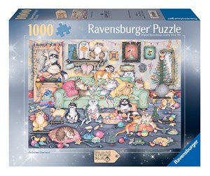 Puslespill - Ravensburger Crazy Cats Christmas Crackers1000p - 12001244