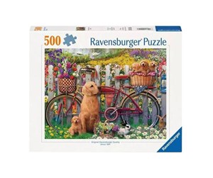 Puslespill - Ravensburger Cute Dogs In The Garden 500p - 12000209