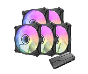 Kabinettvifte - Darkflash Computer fan set INF8 ARGB 5in1 120x120 (black) - 120mm - Svart - 30 dBA - INF8 5in1