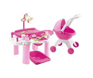 Dukker, Bamser & Utstyr - Ecoiffier Ecoffier Care Set with Doll Carriage - 2889