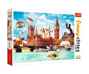 Puslespill - Trefl Puzzle - Funny Cities - Dogs in London (1000 pieces) Gulv - TFL10596