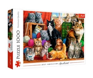 Puslespill - Trefl Puzzle - Feline meeting (1000 pieces) Gulv - TFL10555