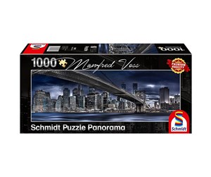 Puslespill - Schmidt Puzzle - Manfred Voss - Panorama: New York - Dark Night (1000 pieces) Gulv - SCH9621