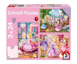 Puslespill - Schmidt Puzzle - Fairytale Princesses (3x24 pieces) Gulv - SCH6217