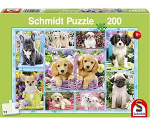 Puslespill - Schmidt Puzzle - Puppies (200 pieces) Gulv - SCH6162