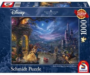 Puslespill - Schmidt Puzzle - Thomas Kinkade: Disney - The Beauty and the Beast Dancing in the Moonlight (1000 pieces) Gulv - SCH4848