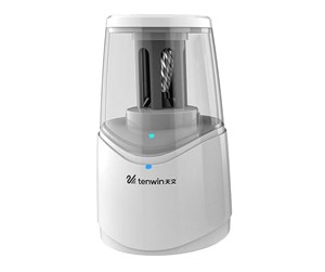 Skrivebordstilbehør - Tenwin 8010-2 micro USB electric sharpener with container (white) - TW8010-2