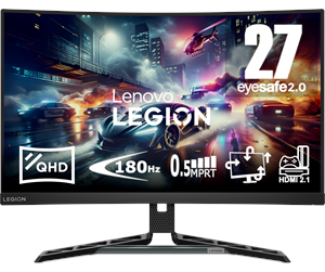 Skjerm - 27" Lenovo Legion R27QC-30 - 2560x1440 (QHD) - 180Hz - VA - Curved - 2x3W Speakers - 67C6GAC2EU