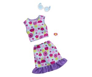 Dukker, Bamser & Utstyr - Barbie Doll Clothing Fashion Pack With Floral Top Skirt & Accessories - HRH39