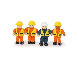 Dukker, Bamser & Utstyr - Tidlo Wooden Dollhouse Dolls Construction Workers - T0241