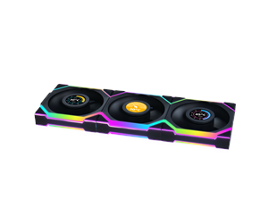 Kabinettvifte - Lian Li UNI FAN SL Wireless LCD Reverse (3-pack) Black - Kabinettvifte - 120mm - Svart med RGB LED-lys - 29 dBA - G99.12RSLLCD1W3B.00