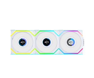 Kabinettvifte - Lian Li UNI FAN SL Wireless LCD Reverse 3 pack White - Kabinettvifte - 120mm - Hvit med RGB-lys - 29 dBA - G99.12RSLLCD1W3W.00