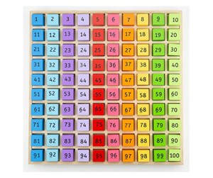 Babyleker - Bigjigs Wooden Number Blocks in a Square Board 100 pcs. - BJ144