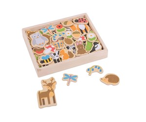 Kreative leker - Bigjigs Wooden Magnets Bunch 35 pcs. - BJ275