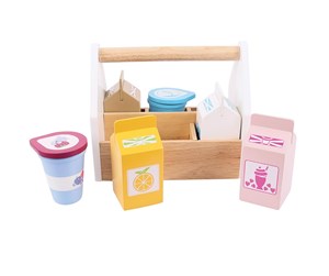 Treleker - Bigjigs Wooden Box with Dairy Products 7 pcs. - BJ456