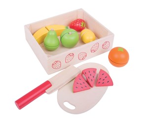 Rollelek - Bigjigs Wooden Box with Cutting Fruit - BJ472