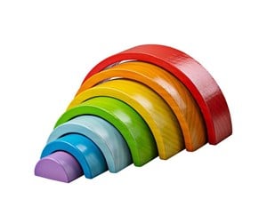 Babyleker - Bigjigs Small Wooden Rainbow Stacking Game 11 pieces. - BJ499