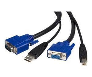 KVM-kabel - StarTech.com 2-in-1 Universal USB KVM Cable - Video / USB cable - HD-15 (VGA) USB Type B (M) to USB HD-15 (VGA) - 15 ft - SVUSB2N1_15 - video / USB cable - 4.6 m - SVUSB2N1_15