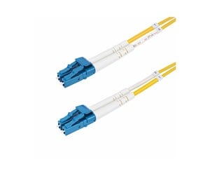 Nettverkskabel - 25m (82ft) LC to LC (UPC) OS2 Single Mode Duplex Fiber Optic Cable 9/125µm Laser Optimized 10G Bend Insensitive Low Insertion Loss - LSZH Fiber Patch Cord (SMDOS2LCLC25M) - patch cable - 25 m - yellow - SMDOS2LCLC25M