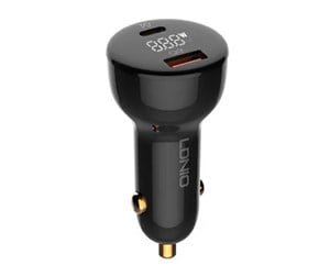 Mobil - Adaptere og ladere - LDNIO C101 Car Charger USB + USB-C 100W + USB-C to USB-C Cable (Black) - C101 Type C-Type C