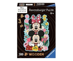 Puslespill - Ravensburger Wooden Jigsaw Puzzle Mickey Mouse & Minnie Mouse. 300 pcs. - 120007623