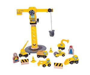 Treleker - Bigjigs Wooden Crane & Construction Vehicles - BJT200