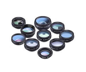 Linser - APEXEL Mobile lens kit APL-DG10 10 in 1 (black) - APL-DG10