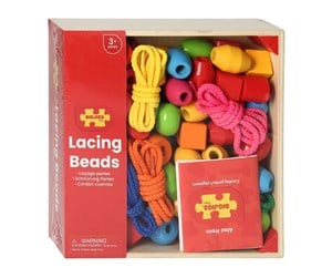 Babyleker - Bigjigs Wooden Beads in Pot 95pcs. - BJ662