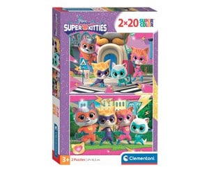 Puslespill - Clementoni Jigsaw Puzzle Super Color Super Kittens 2x20pcs. - 24811