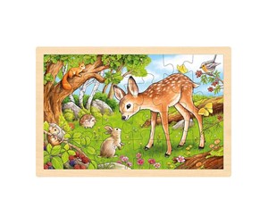 Puslespill - Goki Wooden Jigsaw Puzzle Deer 24 pcs. - 57325