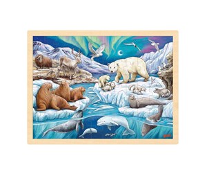 Puslespill - Goki Wooden Jigsaw Puzzle Polar Night 96pcs. - 57328