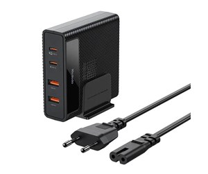 Mobil - Adaptere og ladere - Mcdodo Charging station GaN 100W CH-1802 2x USB-C 2x USB-A (black) - CH-1802