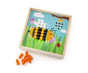 Brettspill & Puslespill - Bigjigs Wooden Plug-in Mosaic Game Garden - 34003