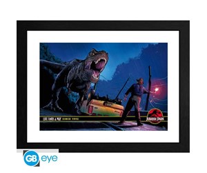 Reklameartikler - ABYstyle - JURASSIC PARK Framed print Alan Grant vs T-Rex - Bilde - GBYDCO695