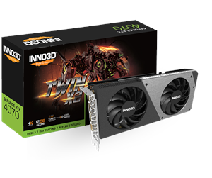 Grafikkort - Inno3D GeForce RTX 4070 Twin X2 - 12GB GDDR6 RAM - Grafikkort - N40702-12D6-179063N