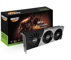 Grafikkort - Inno3D GeForce RTX 4070 X3 OC - 12GB GDDR6 RAM - Grafikkort - N40703-12D6X-179052L