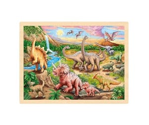 Puslespill - Goki Wooden Jigsaw Puzzle Dinosaur 96pcs. Tre - 57348