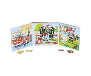 Puslespill - Goki Magnetic Jigsaw Puzzle Book Fire Department - 57385