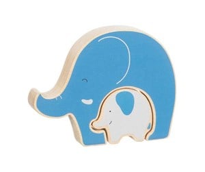 Puslespill - Goki Wooden Puzzle Standing Elephant 2 pcs. Tre - 57330