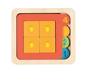 Puslespill - Goki Wooden Layer Puzzle Shapes and Numbers 15 pc Tre - 57350