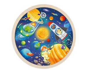 Puslespill - Goki Wooden Jigsaw Puzzle Around Space Travel 57pcs. Tre - 57365